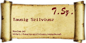 Tausig Szilviusz névjegykártya